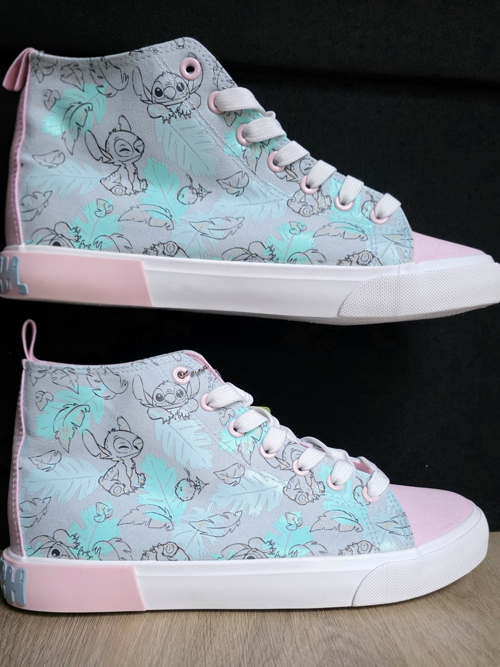 Stitch & Angel Disney Ground Up Canvas High Top Sneakers Size 9 NWT - Picture 4 of 13